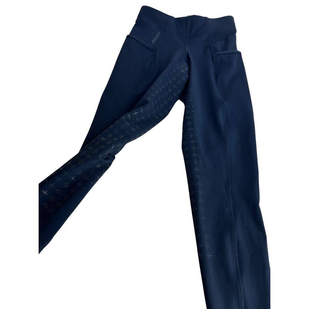 LeMieux Pull On Breech Blue Non-Slip Seamless Legging Equestrian Pants XXS